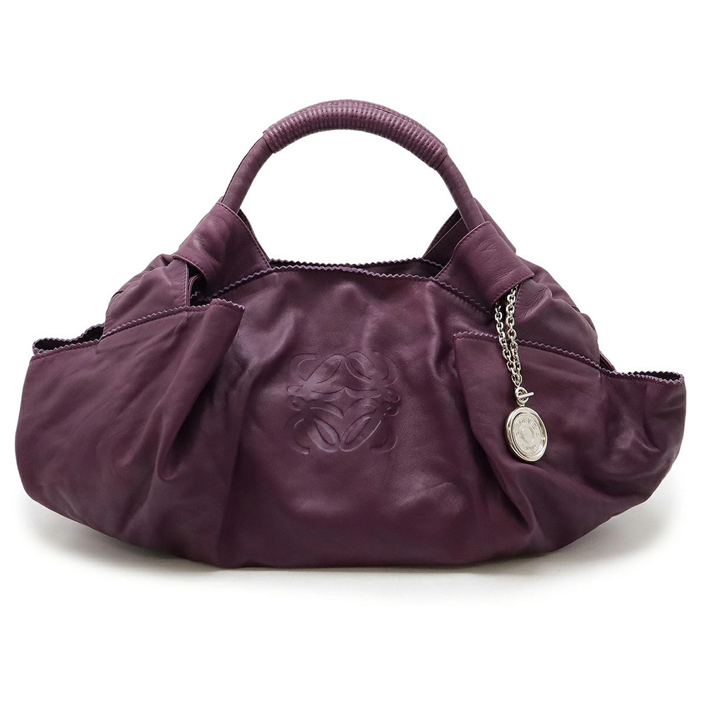 Loewe Anagram Nappa Aire Handbag Leather Purple